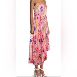 Milly Irene Seashell-Print Asymmetric Midi-Dress size 8